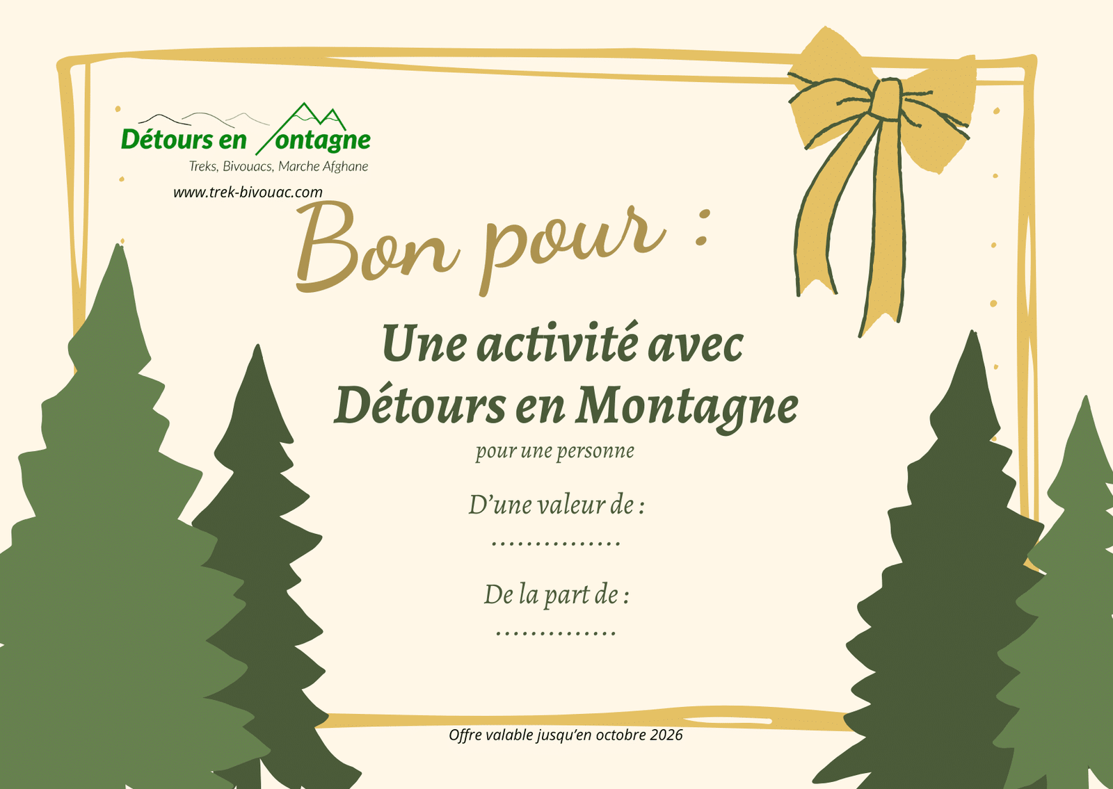 Carte cadeau montagne